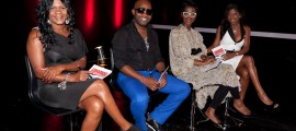 Guest Judge Lady Saw with judges Carlton Brown Novia McDonald Whyte and Keneea Linton George
