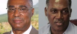 (L-R): Nevis Reformation Party (NRP) leader, Premier Joseph Parry, and Concerned Citizens' Movement (CCM) leader and former premier, Vance Amory
