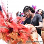 Rihanna is pictured during Barbados’  Kadoomant Day Parade.