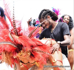 Rihanna is pictured during Barbados' Kadoomant Day Parade. Rihanna Wining at Barbados Cropover