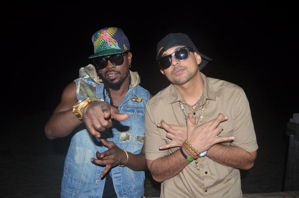 Sean Paul and Beenie Man on the video shoot for 'Greatest Gallis'