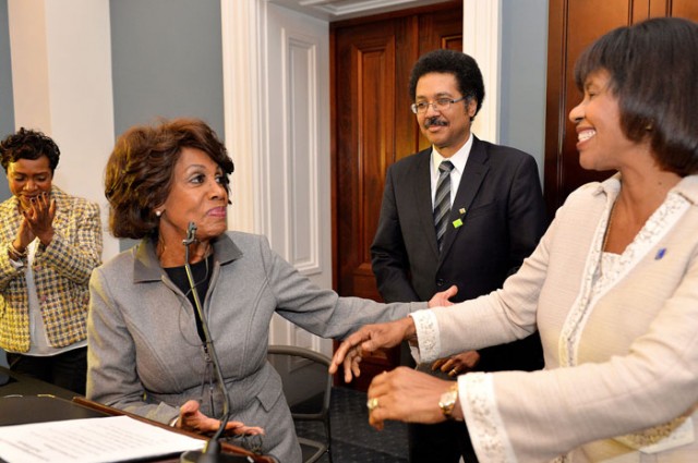 Jamaica PM Portia Simpson Miller with Congresswoman Maxine Waters