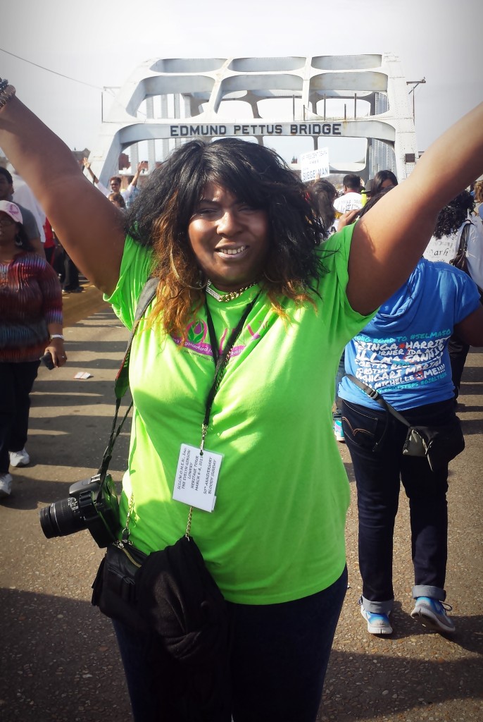 Red Carpet Shelley Crossing the Edmund Pettus Bridge