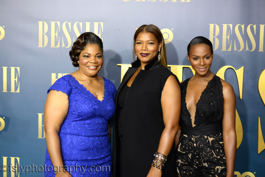 Mo'Nique, Queen Latifah, Tika Sumpter and strike a pose at the Bessie Premiere in NYC