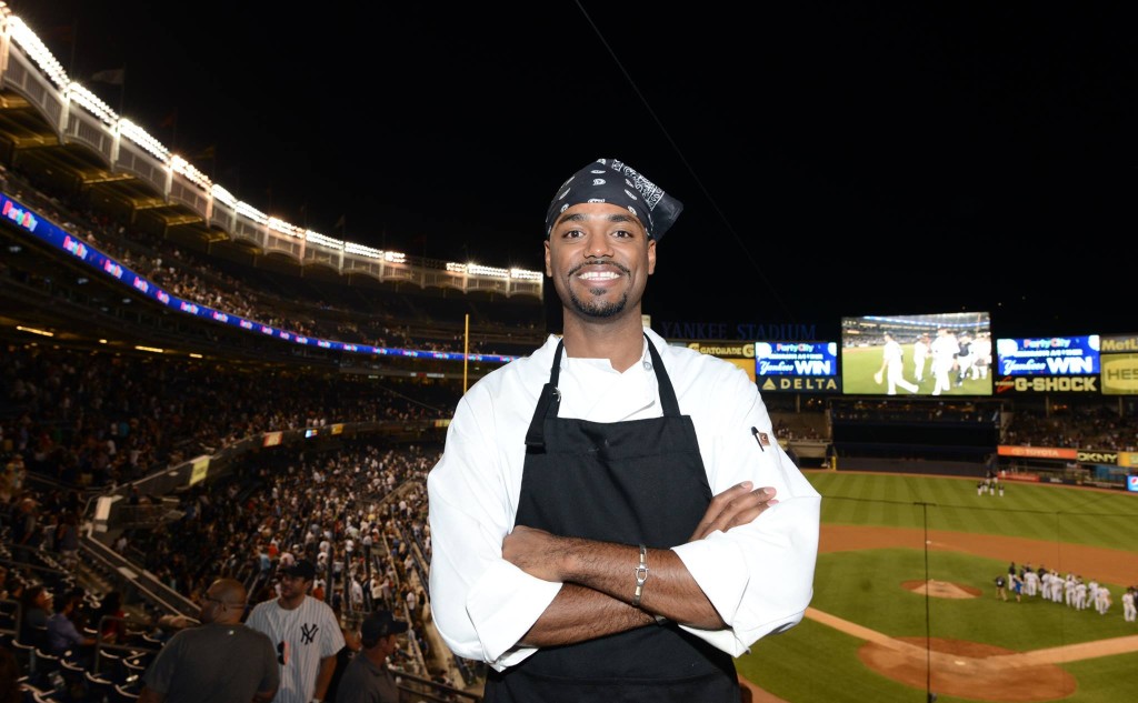 Crucian Chef Ralph Motta served up culinary delights for guests at Yankee Stadium.