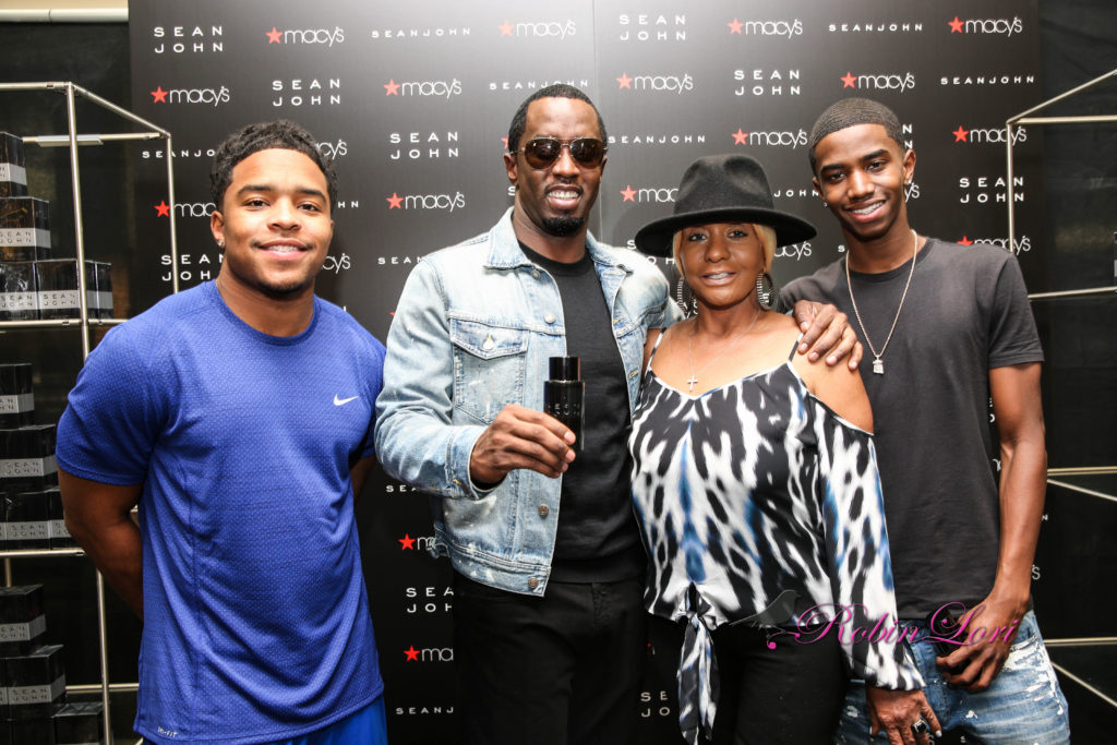 Sean “Diddy” Combs with sons Christian and Justin Combs and mother, Janice Combs (Photo Credit: Robin Lori)