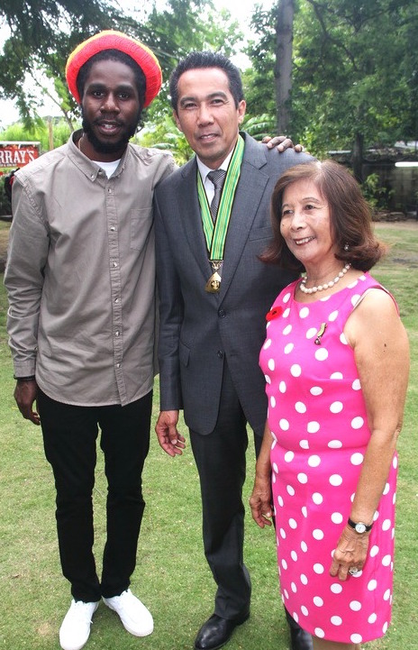 Chronixx Chris Chin and Miss Pat PHOTO: Steve James
