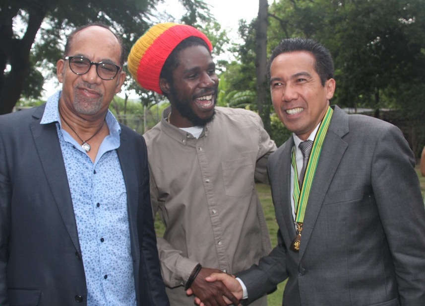 Robert Livingston, Chronixx, and Chris Chin. PHOTO: Steve James