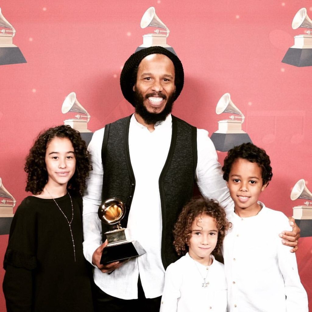 Ziggy Marley and family at the 59th Annual GRAMMYs