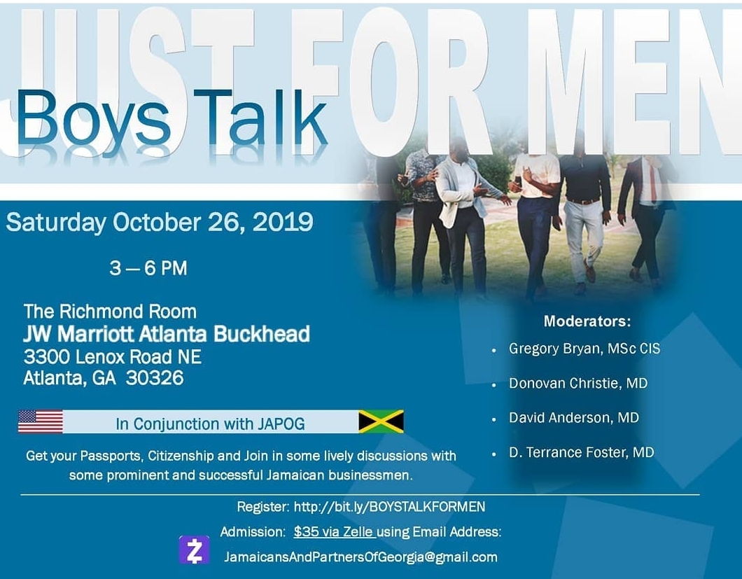 FOR MEN ONLY – Boys Talk SAT Oct 26 – Atlanta