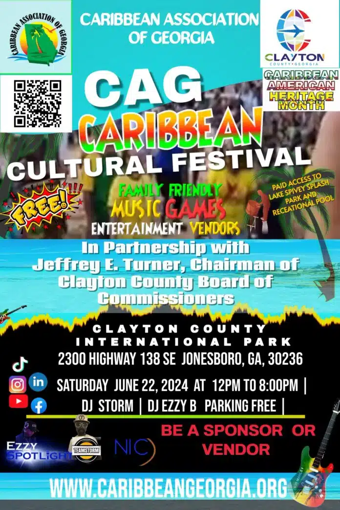 CAG Festival flyer 2024 Caribbean Association of Georgia Festival