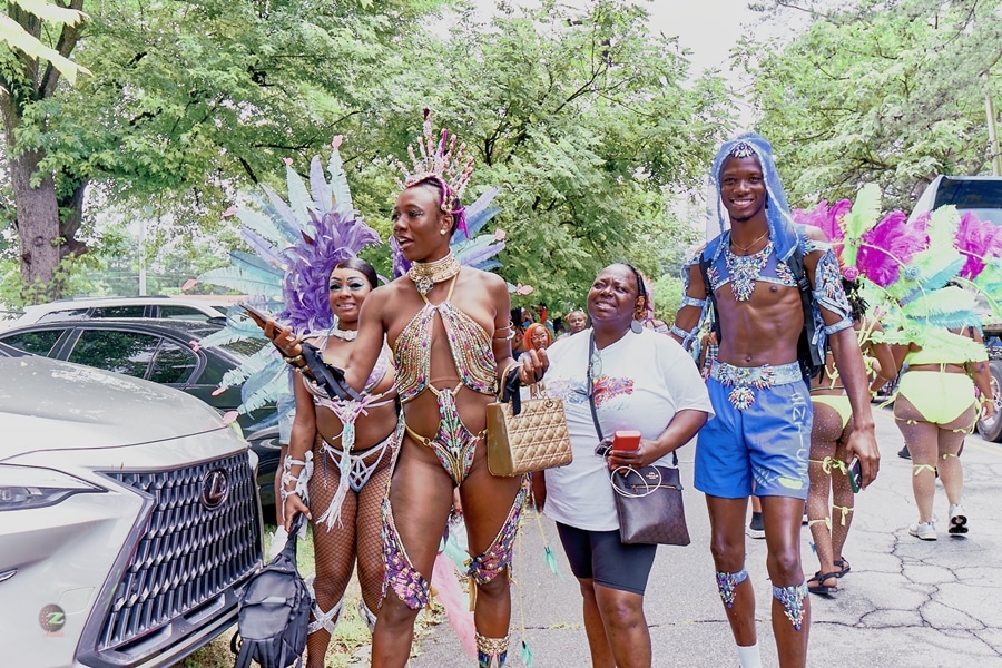 Atlanta Carnival President Patricia Henry (white shirt) pictured with Nigerian artist KORRA OBIDI to her left. PHOTO CREDIT: Zeriba Media